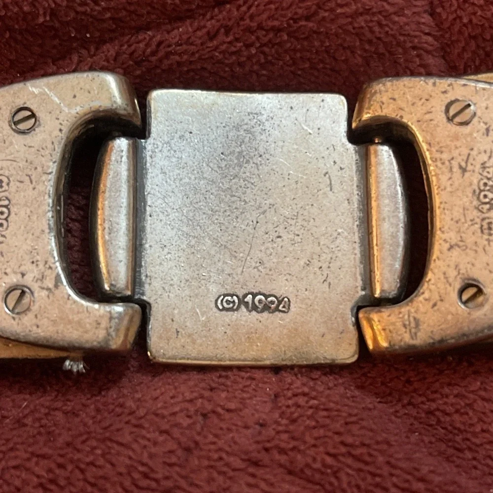 Vtg Brighton Belt S 44607 with Brown Leather and‎ Silver Embellishments, 1994